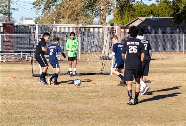 Students playing soccer during the 7th Annual Soccer Classic, Thursday, December 8, 2022.